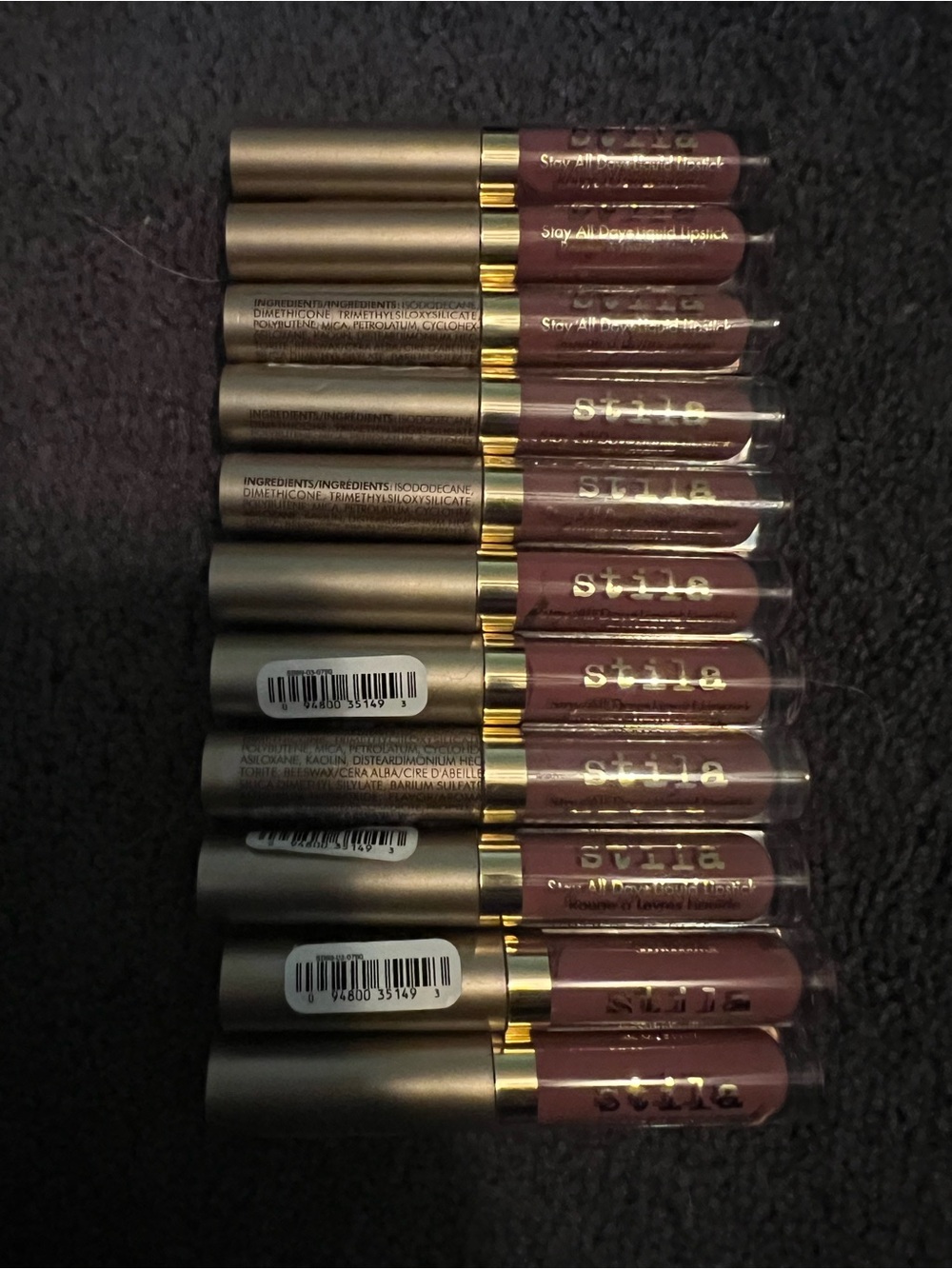 Set of 12 Deluxe Size Stila SAD Liquid Lip in Patina- New